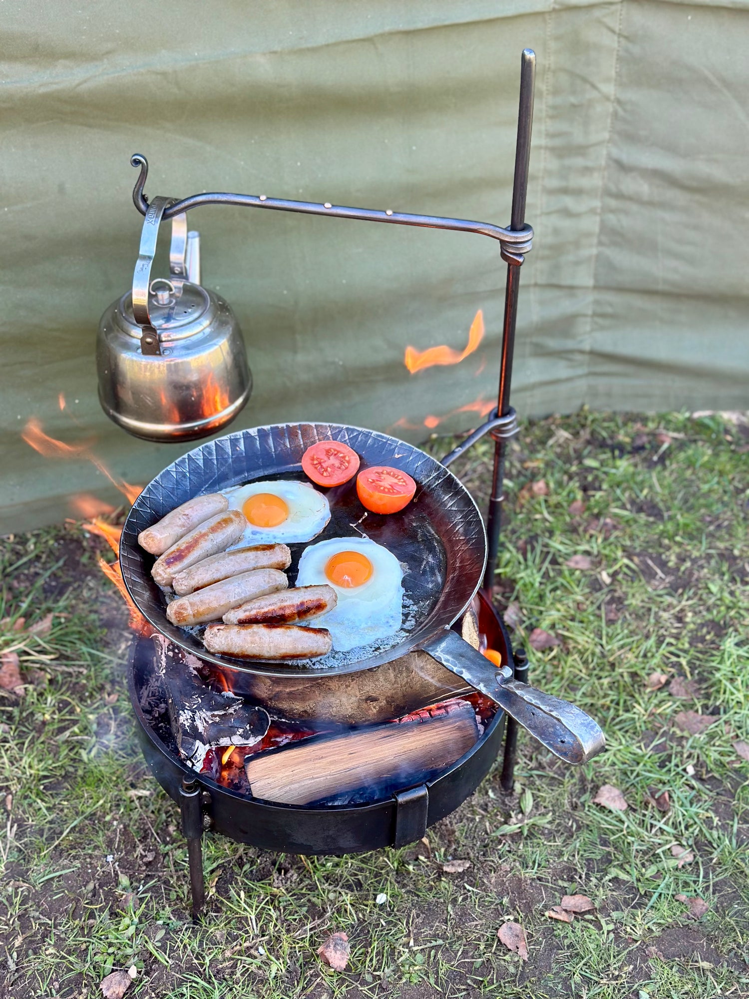 Fire anchor Cooking Swing Arm Bushcraft and Camping Cooking Set for Hanging and Holding Billy Cans, Skillets