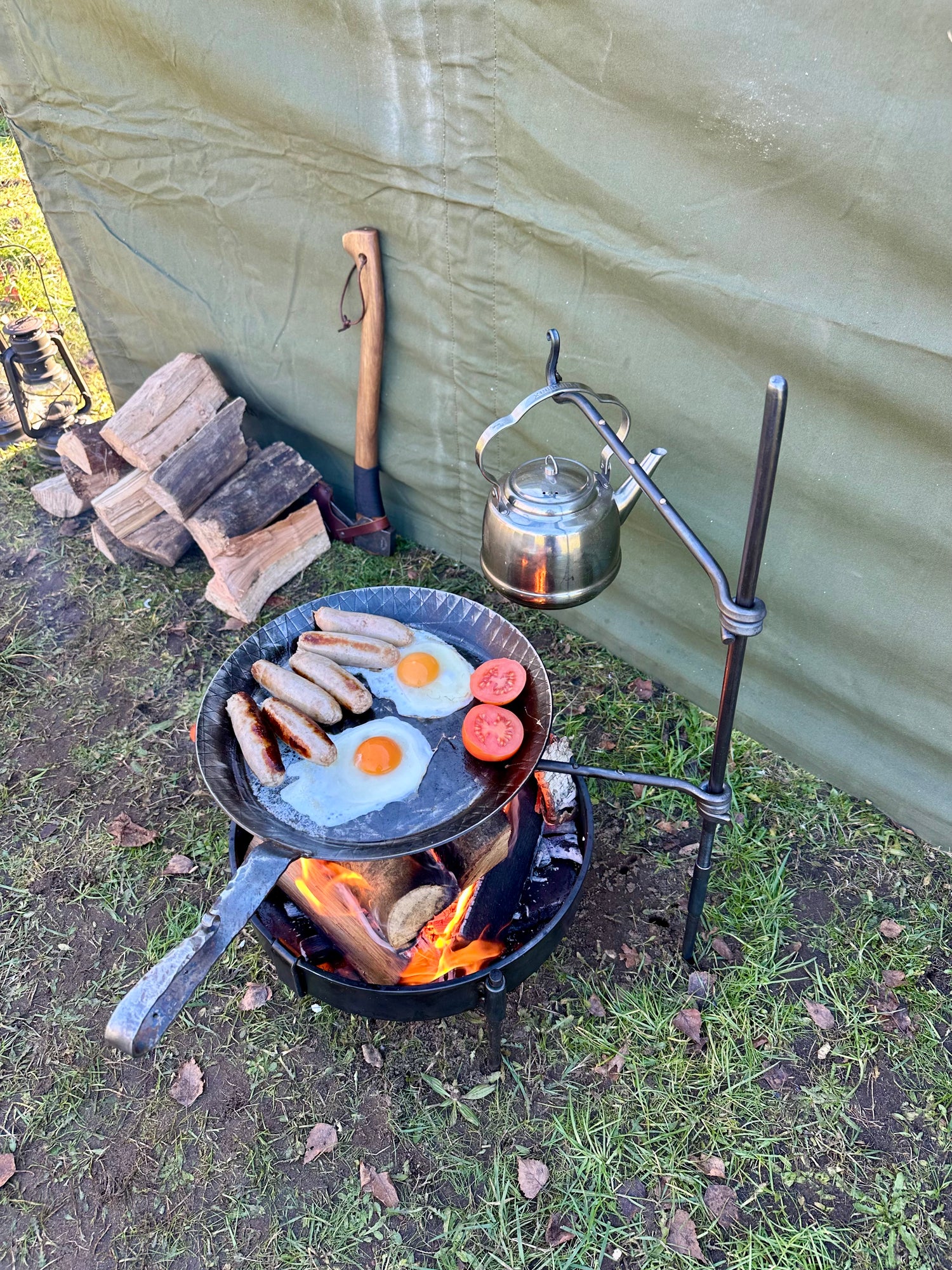 Mini Pan Fire for Hanging Billy Cans and Holding Skillets / Frying Pans