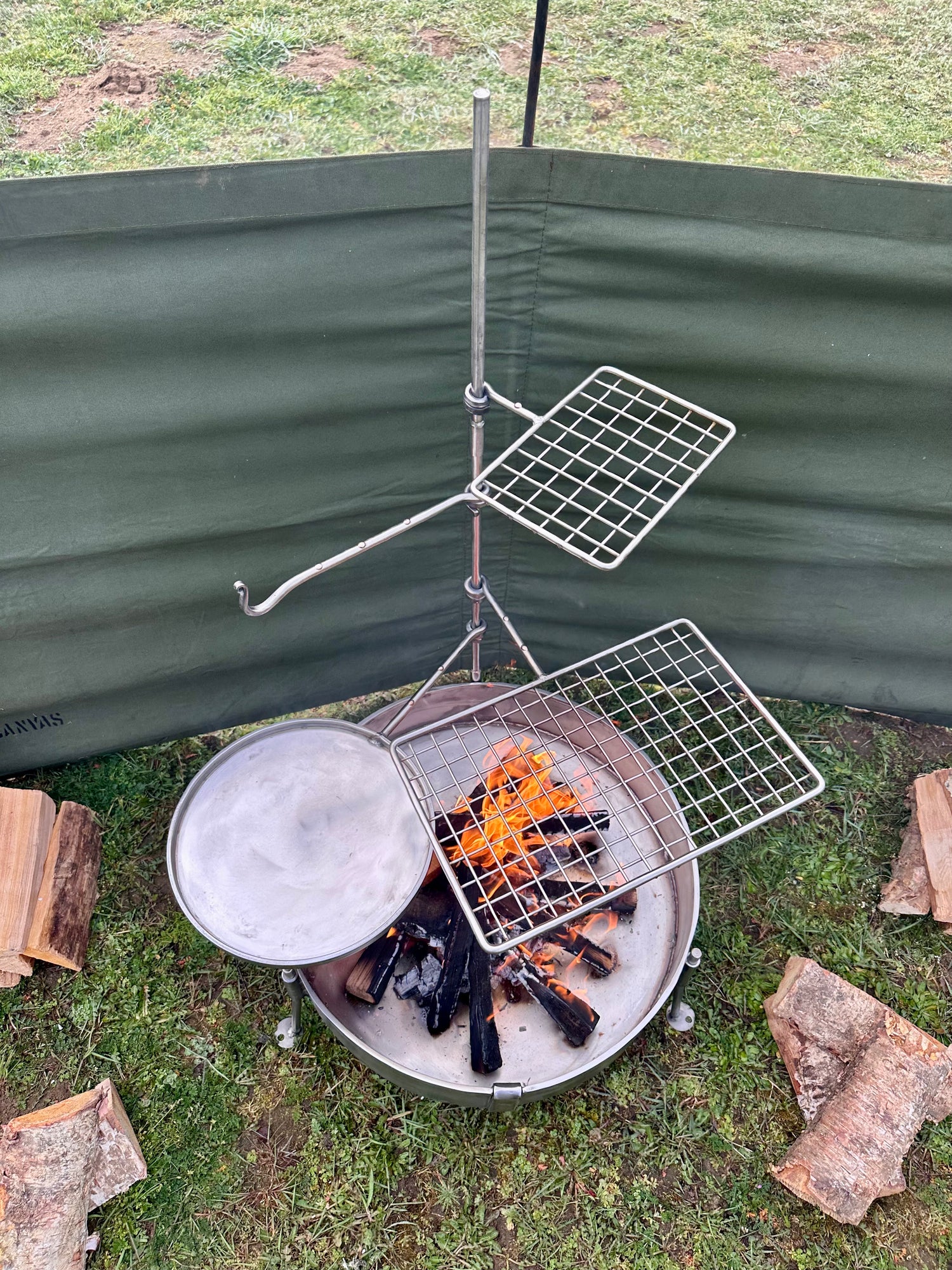 Stainless Steel 50 Fire Pit Cook Set - Portable BBQ - Fire Pit