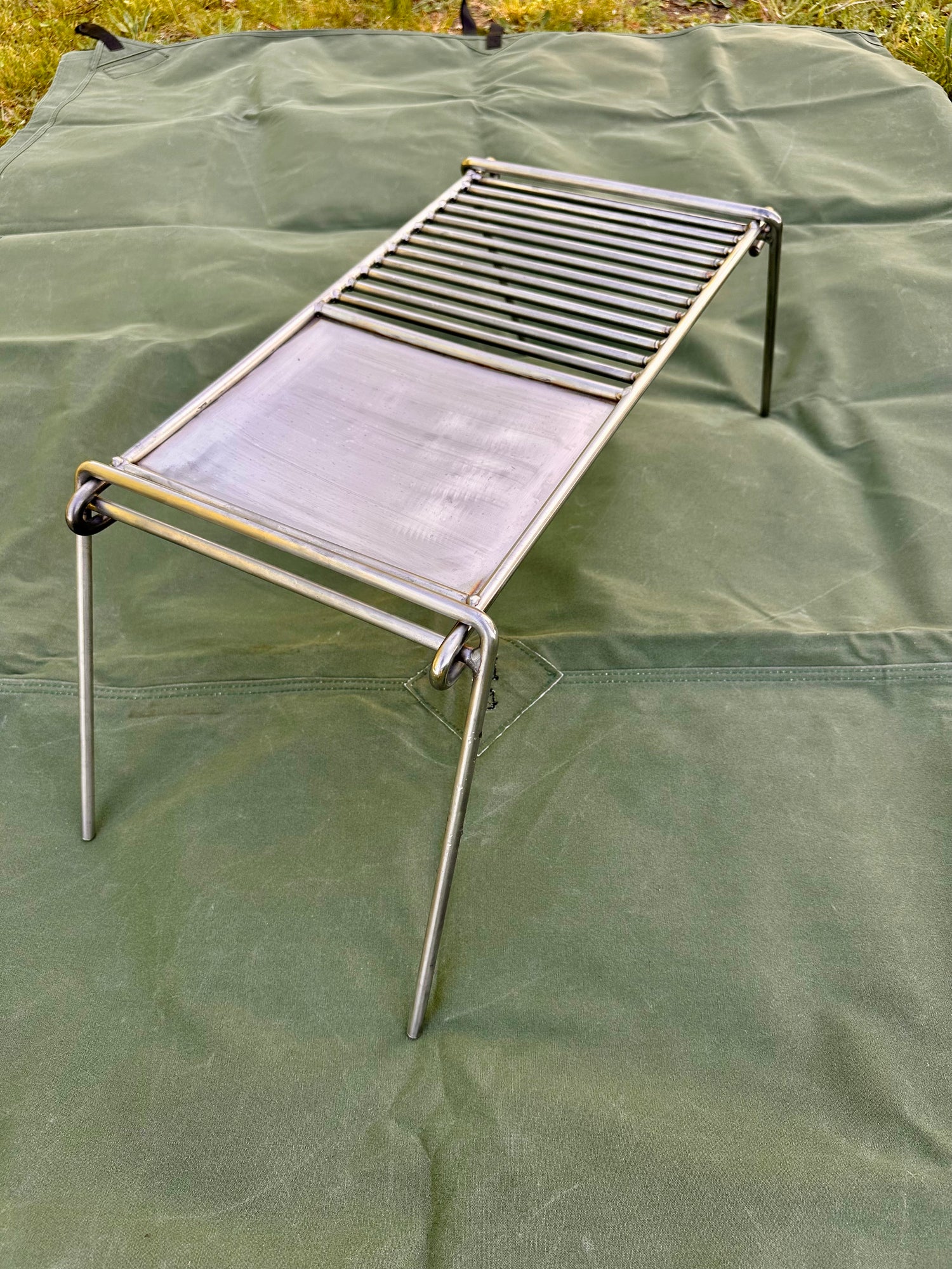 Stainless Steel Medium Split Camp Grill - Bushcraft Grill