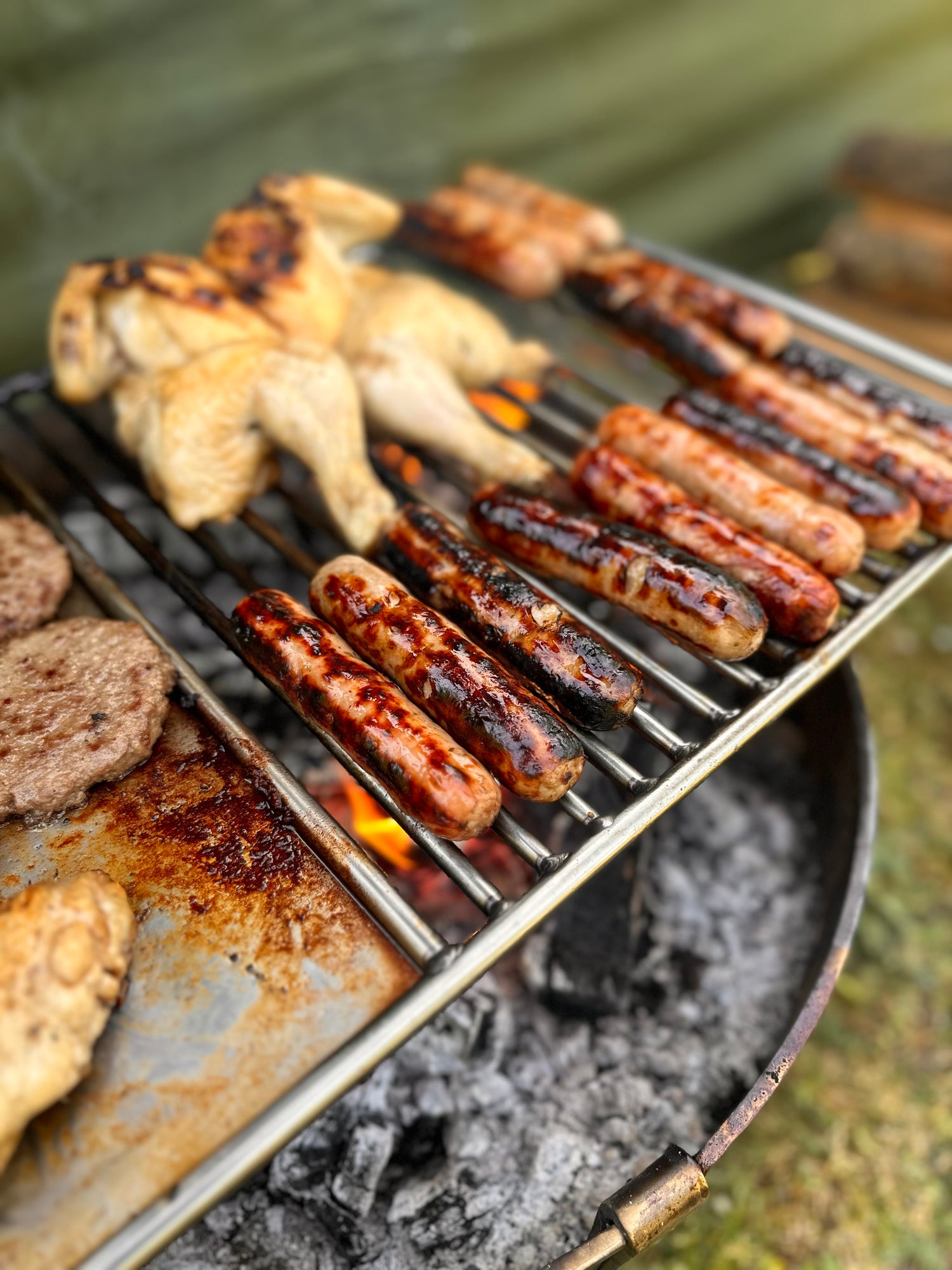 Stainless Steel Base Camp Grill with Hot Plate