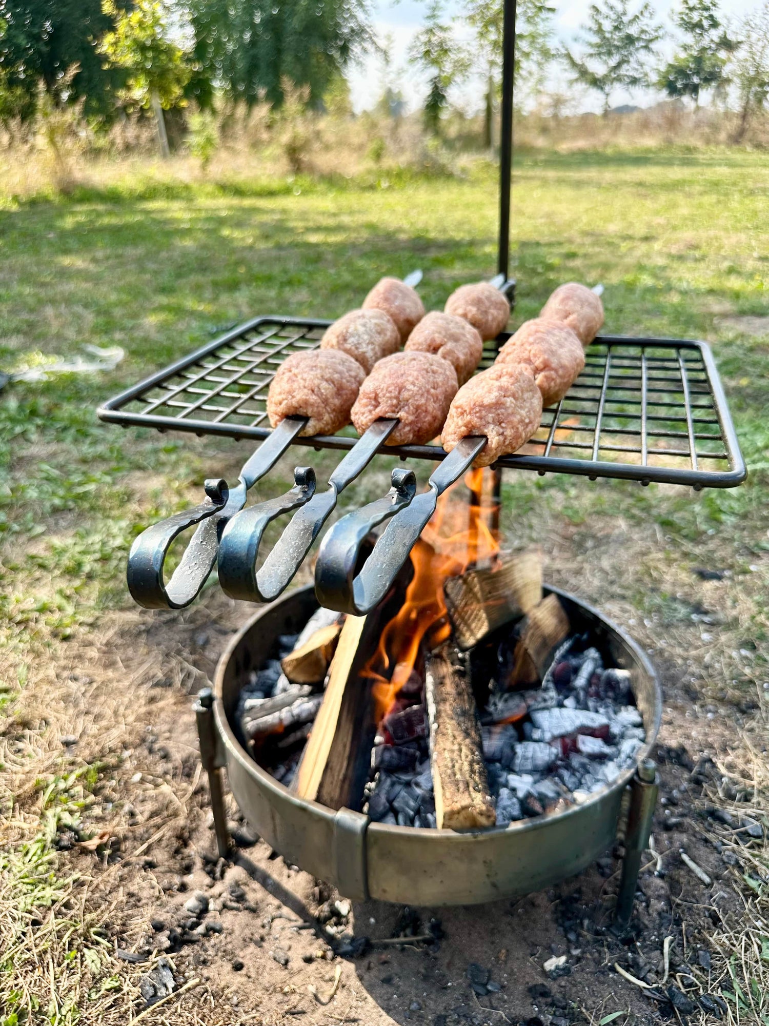 Flat Bar BBQ Meat Skewers Set of 3