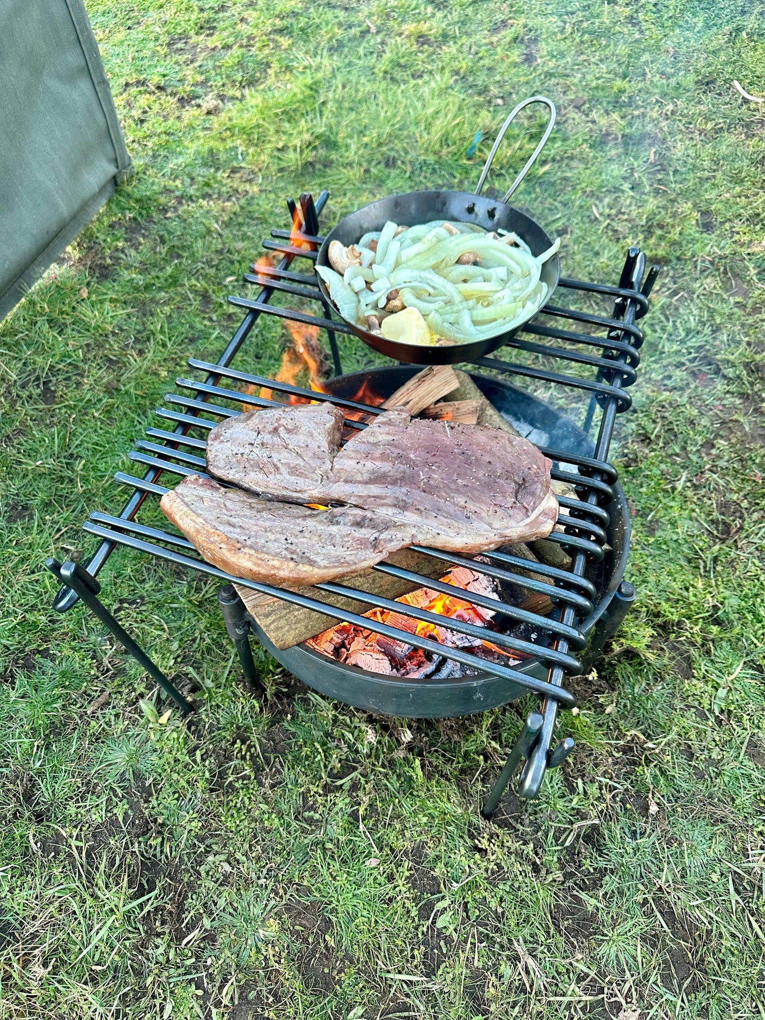 Traditional Old Style Cooking Grill  from The Blacksmith Workshop Bushcraft Cooking Equipment