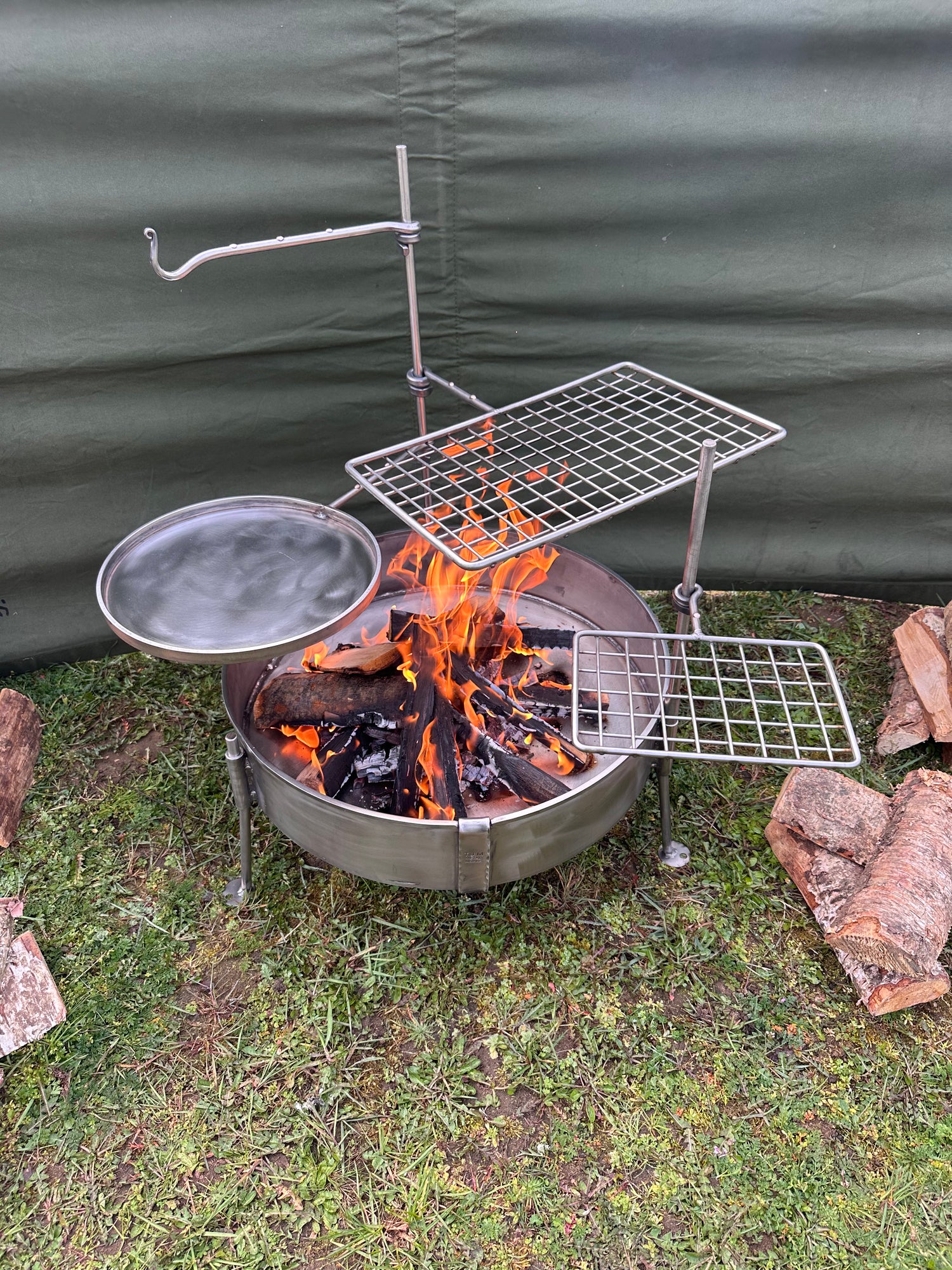 Stainless Steel 50 Fire Pit Cook Set - Portable BBQ - Fire Pit