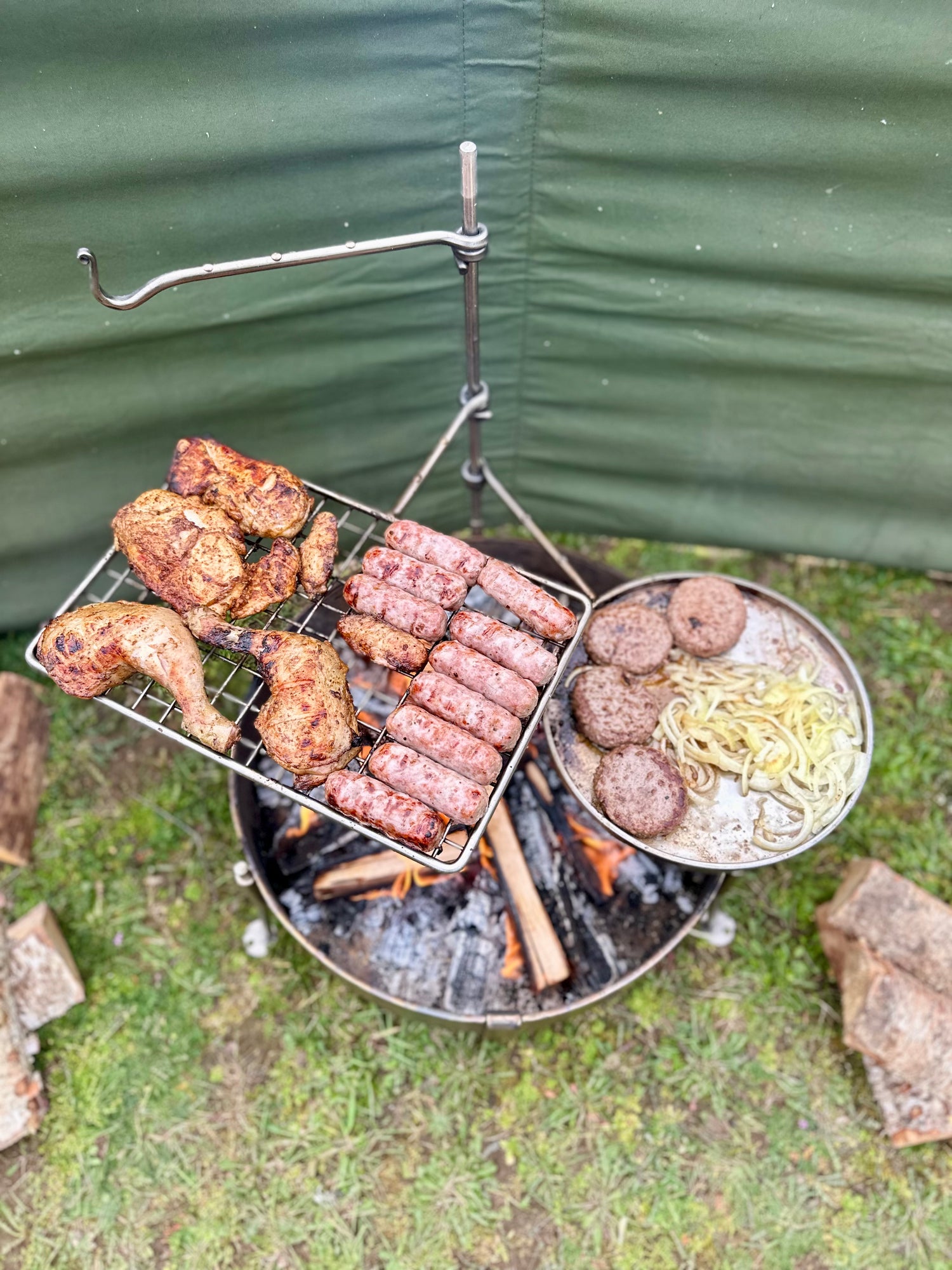 Stainless Steel 50 Fire Pit Cook Set - Portable BBQ - Fire Pit