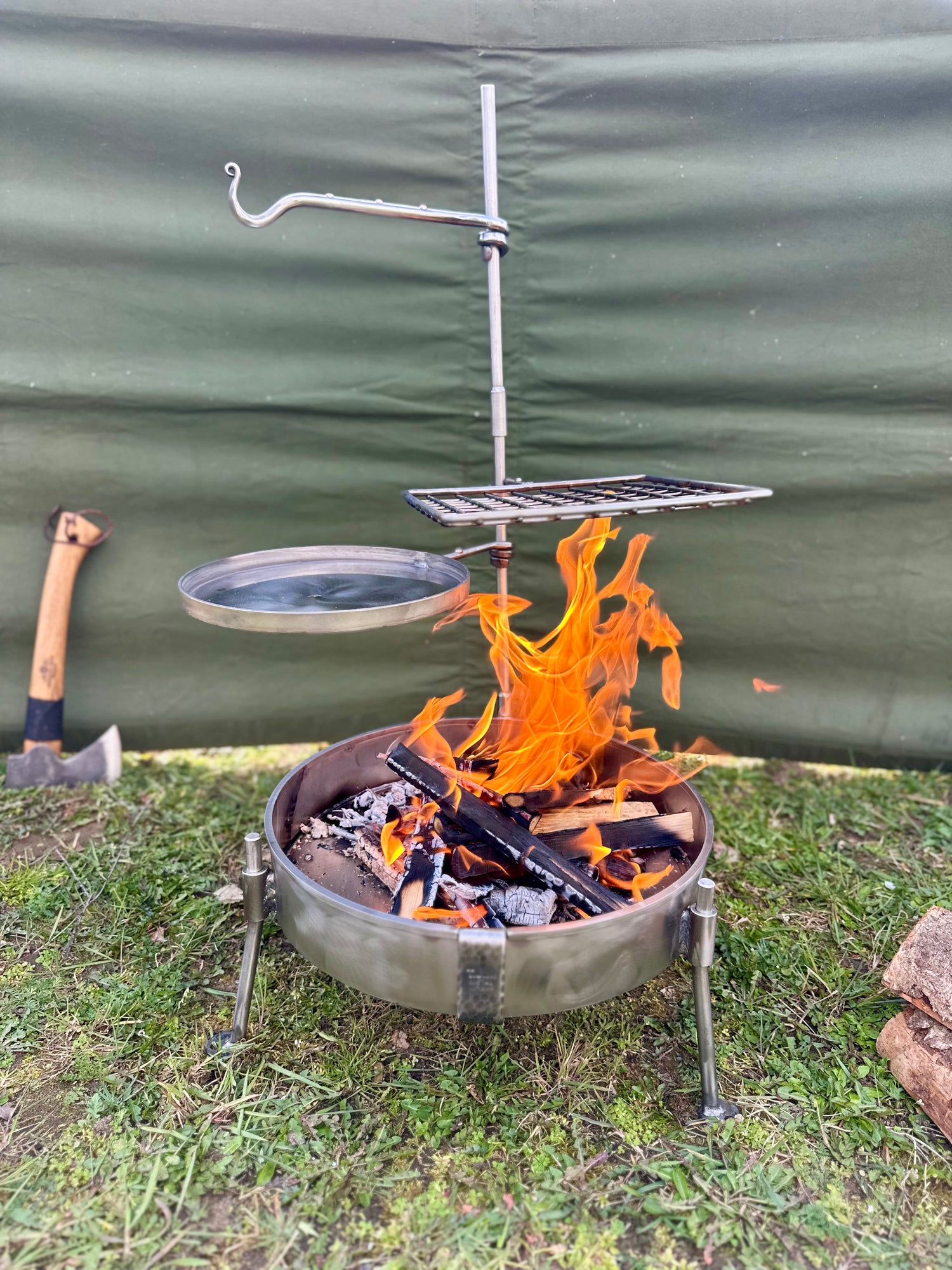 Stainless Steel 35 Fire Pit BBQ - Portable BBQ - Fire Pit