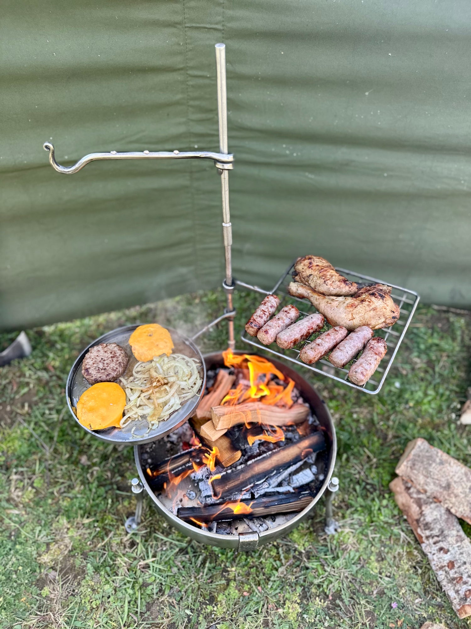 Stainless Steel 35 Fire Pit BBQ - Portable BBQ - Fire Pit