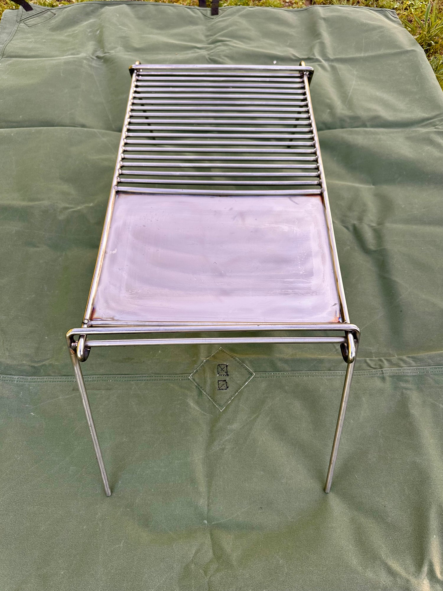 Stainless Steel Base Camp Grill with Hot Plate