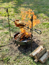 Large Spit Roast Rotisserie  Portable Forged Steel  Blacksmith Handmade 